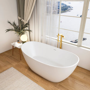 73 Inch Artificial Stone Solid Surface Freestanding Bathroom Bathtub
