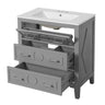 Retro Bathroom Vanity with Sink Combo, Free Standing, 3 Soft-Close Drawers - Dark Gray or White
