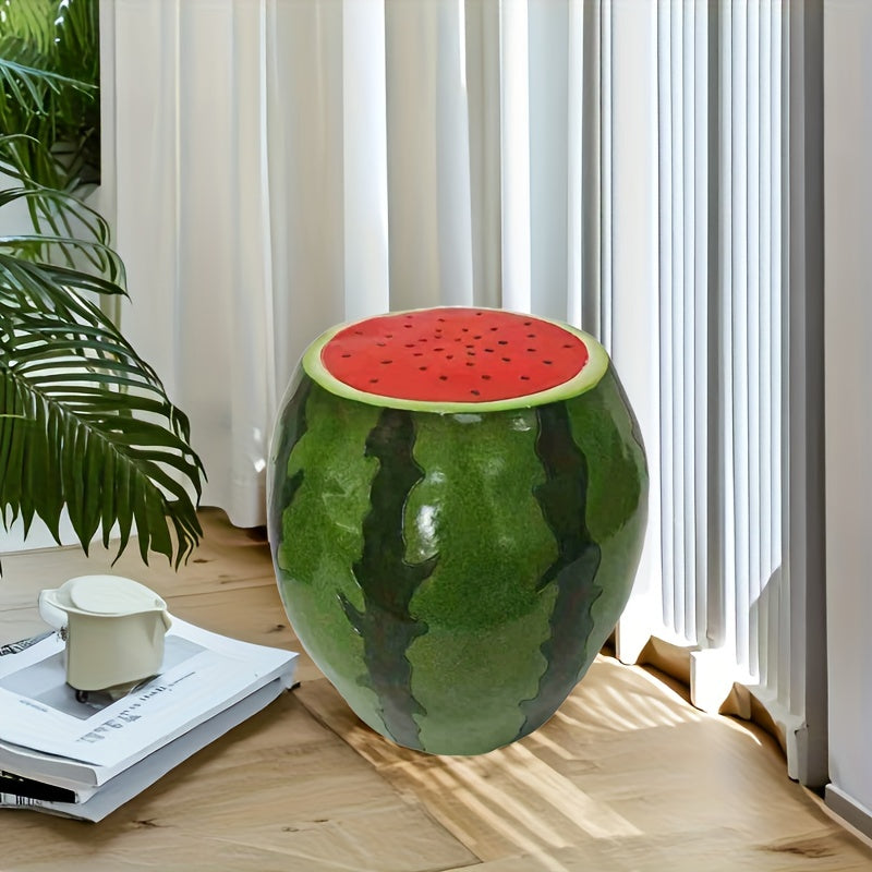 Watermelon Fruit Stool, 13.4' Oversized Resin Stool, Side Table, Home Decor