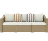Outdoor Furniture Rattan Sofa with Cushions and Throw Pillows