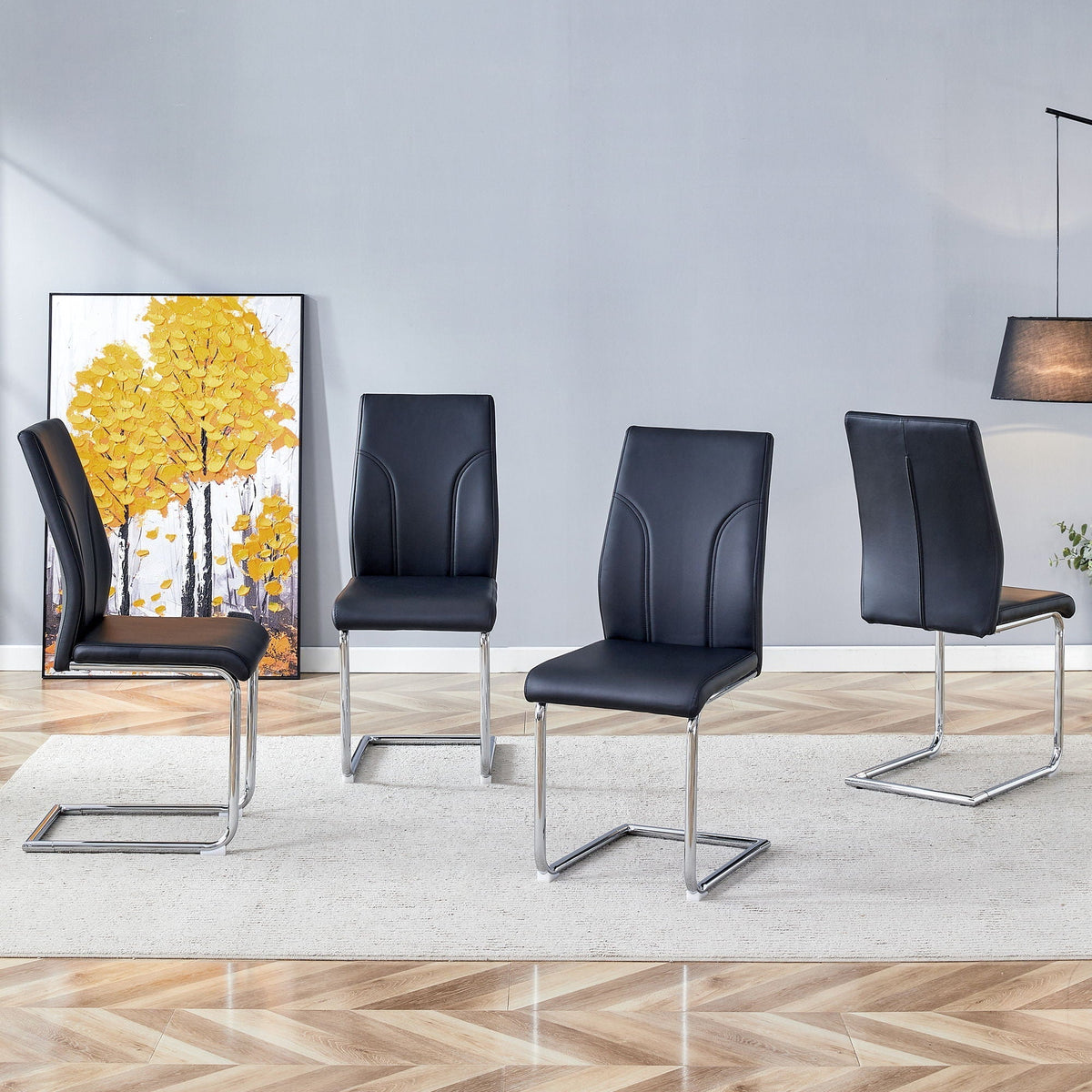 Modern Dining Chairs with High Backrest and Sturdy Legs