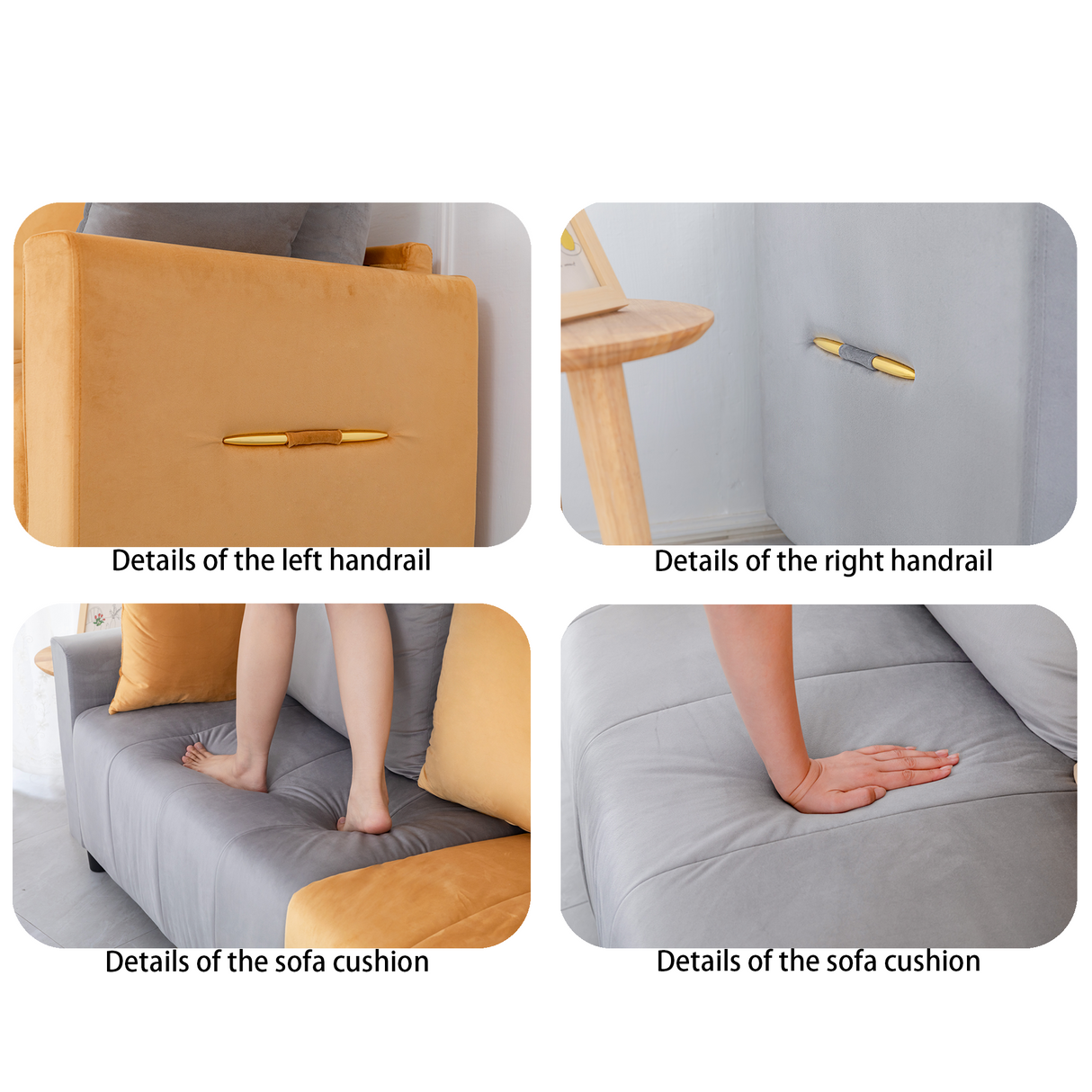 Velvet Modern 2-Seater Sofa, Light
