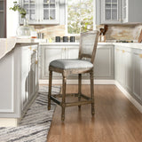 Triomphe Rattan Wicker High Back Armless Counter Bar Stool