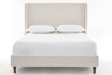 Harper upholstered bed, 54" headboard, textured ivory canvas