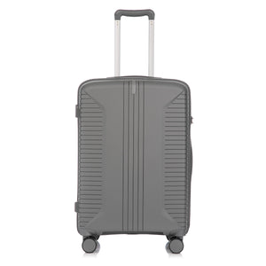 3-Piece PP Spinner Wheel Luggage Set 20'/24'/28' Silver Grey