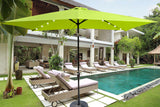 10x6.5ft solar led patio umbrella with crank & tilt
