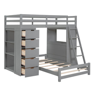 Bunk Bed With LED Light And USB Ports