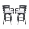 Outdoor Swivel Bar Chairs, 360 Degree Rotation, Ergonomic Backrest (Set of 2)