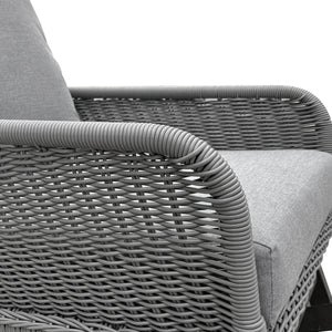Contemporary Minimalist Wicker Rocking Chair With Soft Cushions