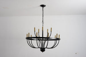 18-Light Industrial Iron Candle Chandelier