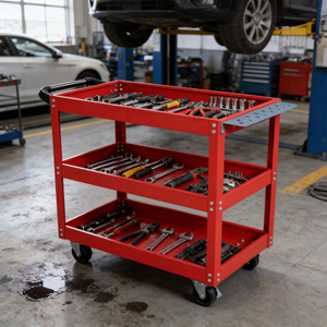 Tool Cart on Wheels - 3 Tier Rolling Mechanic Tool Cart