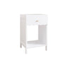 Nightstand With Drawer and Open Shelf, Scalloped Edge Bedside Table