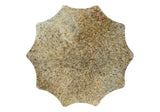 Artifact End Table with Scalloped Design and Hammered Texture