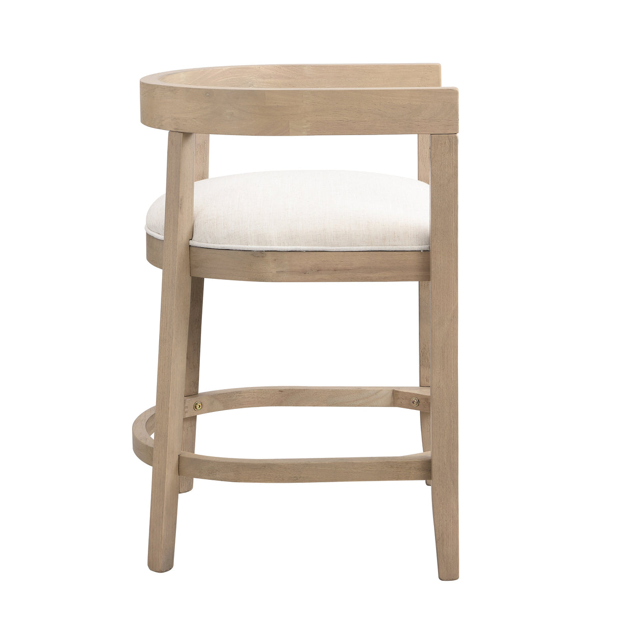 Modern Rubberwood Counter Stool Set of 2 with Upholstered Seats