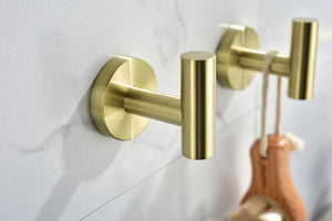 6-Pack Wall-Mounted Stainless Steel Bathroom Towel Hooks
