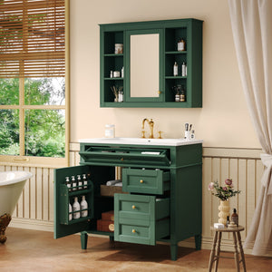 Bathroom Vanity With Top Sink, Storage Cabinet With Mirror
