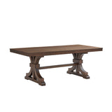 78.74" Rectangular Rubber Wood Dining Table for 6-8 in Oak