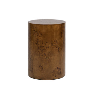 Nebula 22' Accent Pillar Side Table, Medium Brown Walnut Burl Wood