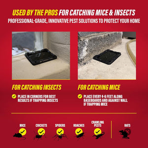 Mouse & Insect Glue Traps Heavy Duty – Pesticide-Free Sticky Boards for Mice, Roaches, Crickets & Crawling Pests