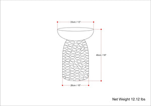 Boyd 13 Inch Solid Mango Accent Table in Teal Wash