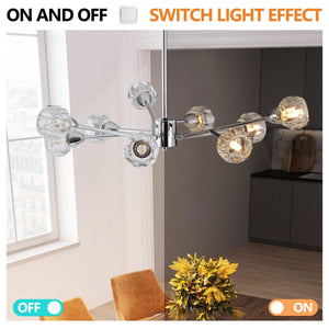 28" Modern Crystal Chandelier With 9 Lights