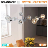 28' Modern Crystal Chandelier with 9 Lights - Chrome Finish