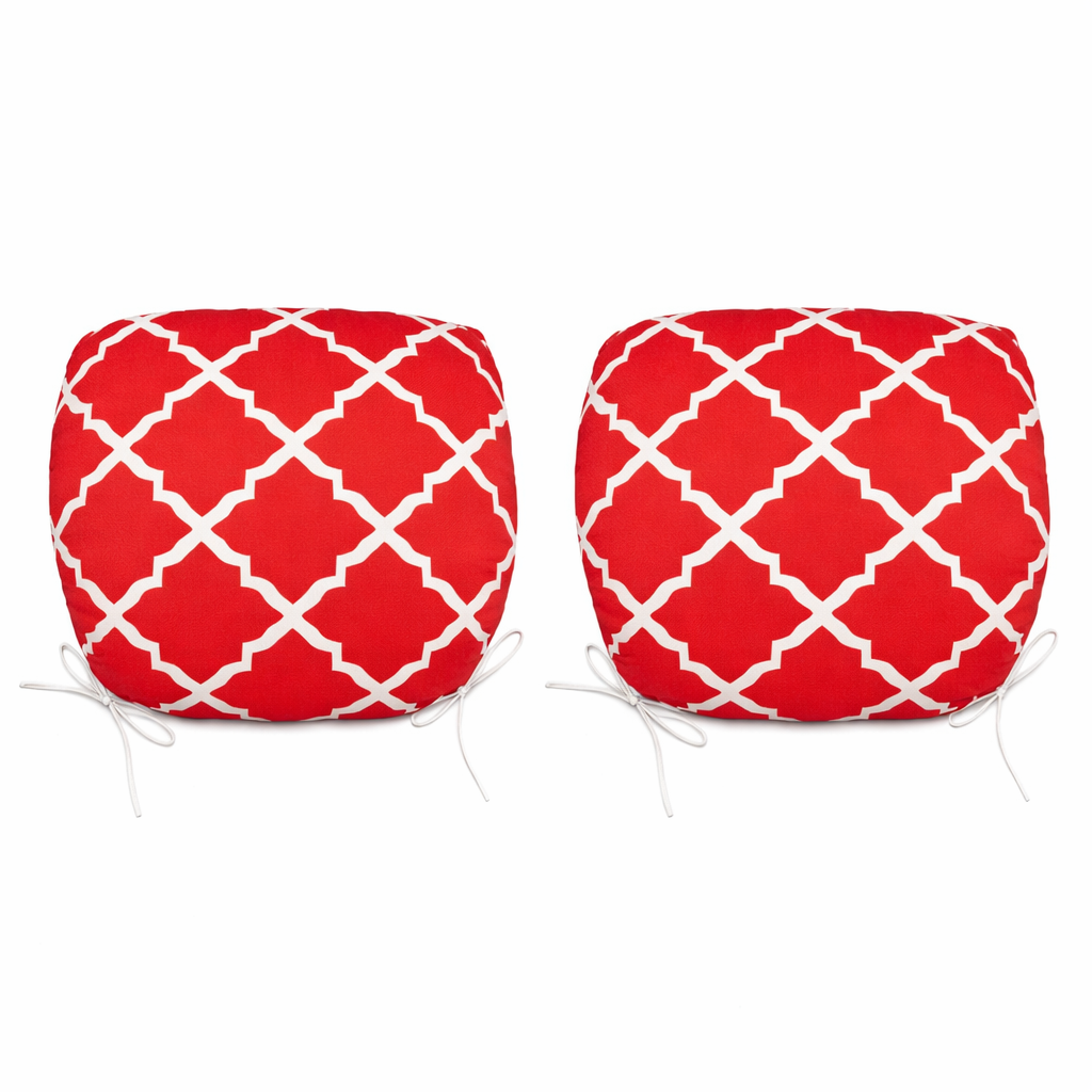 Outdoor Chair Cushions Seat Cushions with Straps, Set of 4, Plaid Red