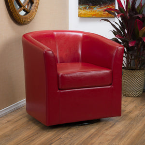 Melodize Swivel Club Chair With Barrel Shape Design