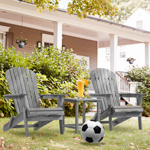 Classic Gray Cedar Wood Lounge Patio Chair Set of 2