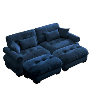 Oversized Modular Sectional Sofa with Movable Ottoman - Fabric, Multiple Colors