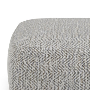 Patterned Grey Melange Square Accent Pouf with Polystyrene Fill - Grey
