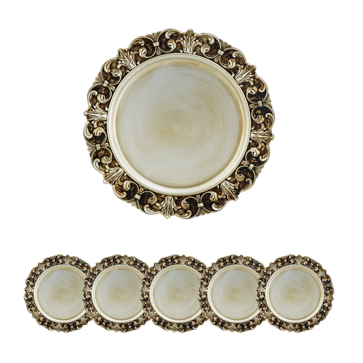 Plastic Charger Plate (Set of 6) - Gold