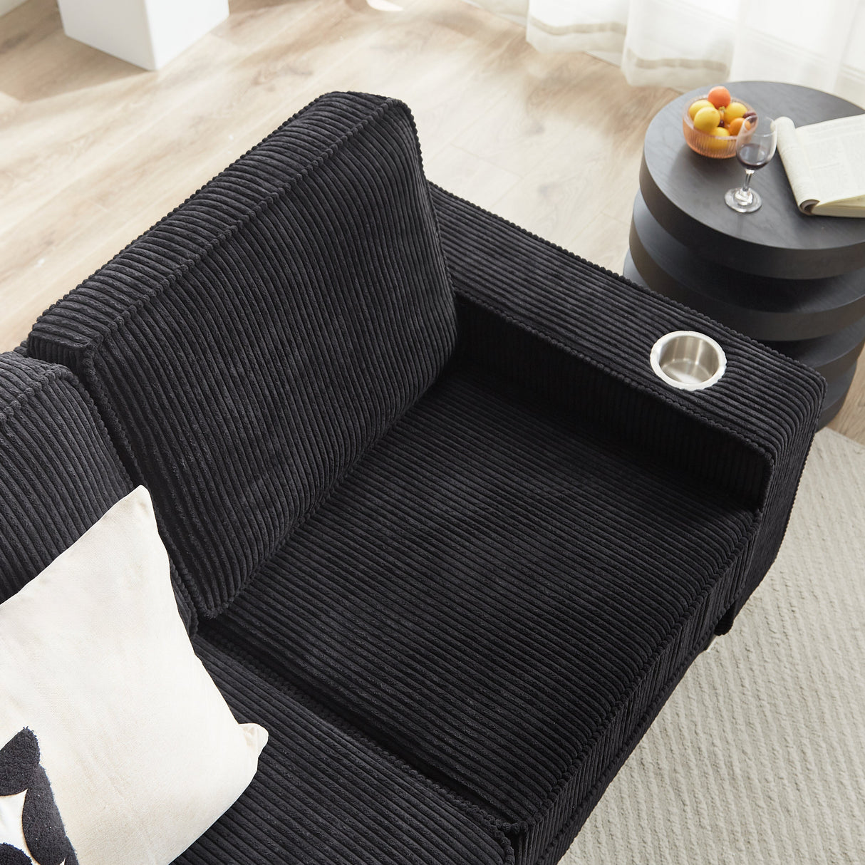 Modern Corduroy 3-Seater Sofa