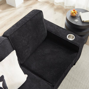 Modern Corduroy 3-Seater Sofa