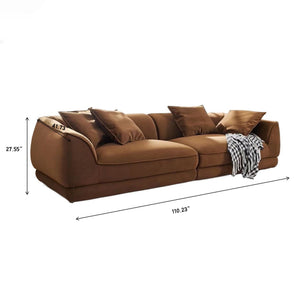 Nordic Modern Sofa With Removable Pillowcase, High Density Sponge Filling, 4 Throw Pillows