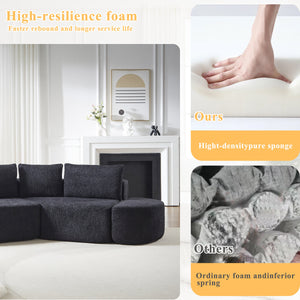 106.3-Inch V-Shaped Modular Sofa Set in Chenille Fabric
