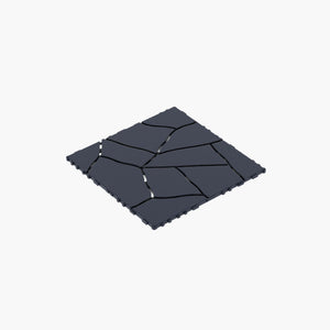 Stone Style Patio Deck Tiles For Porch (Set of 44) - Gray