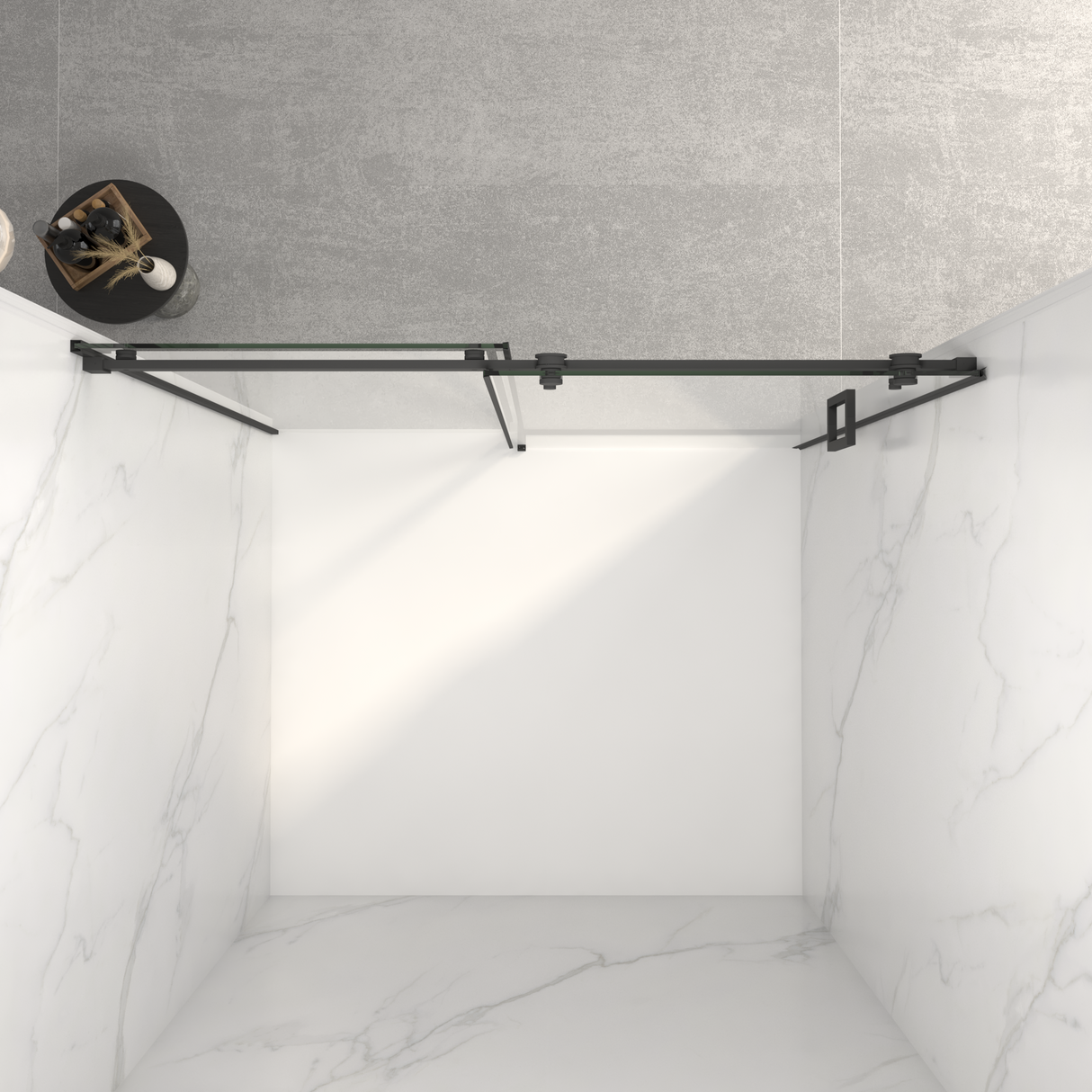 Frameless Sliding Shower Door - 5/16" Thick Tempered Glass