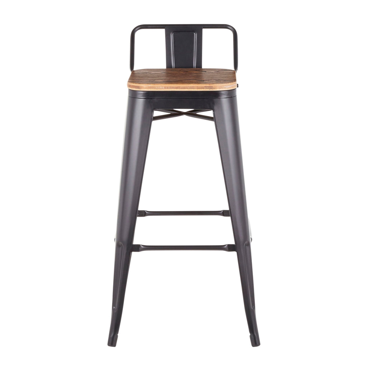 Oregon - Industrial Low Back Barstool (Set of 2) - Black