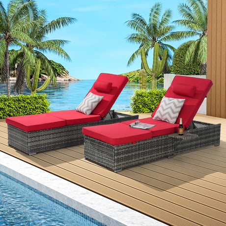 2-Piece-Outdoor-Rattan-Chaise-Lounge-Set-–-Adjustable-Reclining-Loungers-with-Cushions-Outdoor-Sunloungers