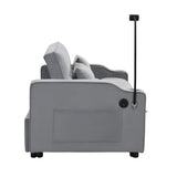 Modern Velvet Loveseat Futon Sofa Couch with Pullout Bed