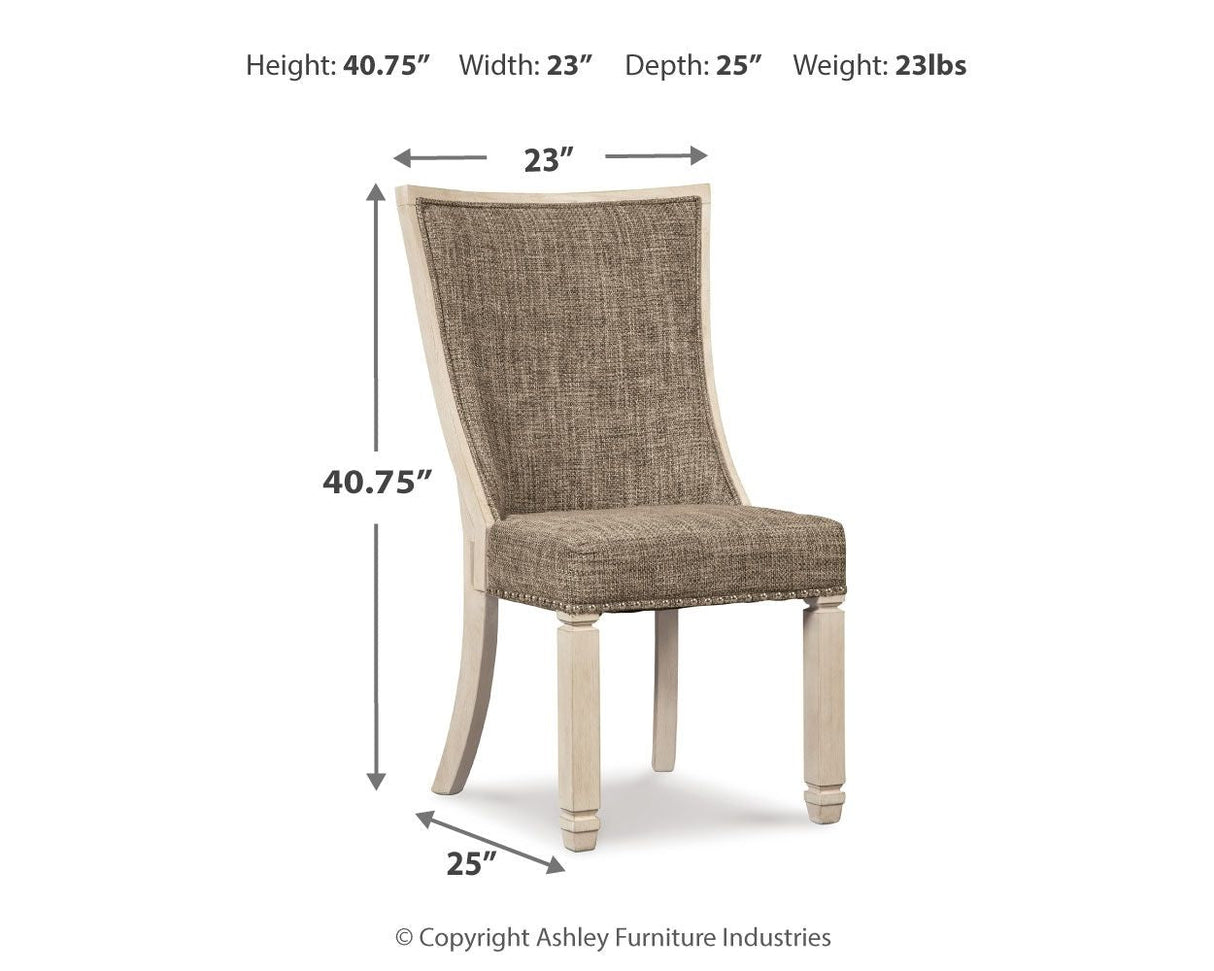 Bolanburg - Dining UPH Side Chair (Set of 2) - Lattice Back - Brown / Beige