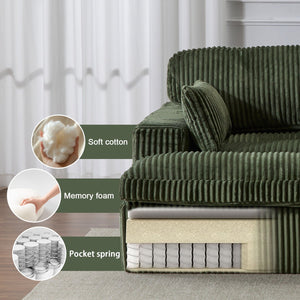 Double Chaise Lounge Chair, Oversized Upholstered Sleeper Cloud Couch