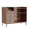 Eco-Friendly Vinyl Record Player Stand With Flip-Top Storage, Media Console With Dual Outlets And Dustproof Drawers