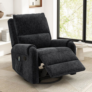 Manual Recliner Massage Chair with Swivel Rocker and 8 Massage Modes