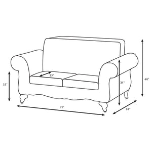 Brookridge - Rolled Arm Loveseat Sofa With Upholstery - Brown