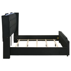 Lorient California King LED Upholstered Bed Black