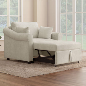 Convertible Sleeper Chair With Adjustable Backrest, 3 In 1 Lounger Chair Turns Into Bed, Single Bed For Living Room