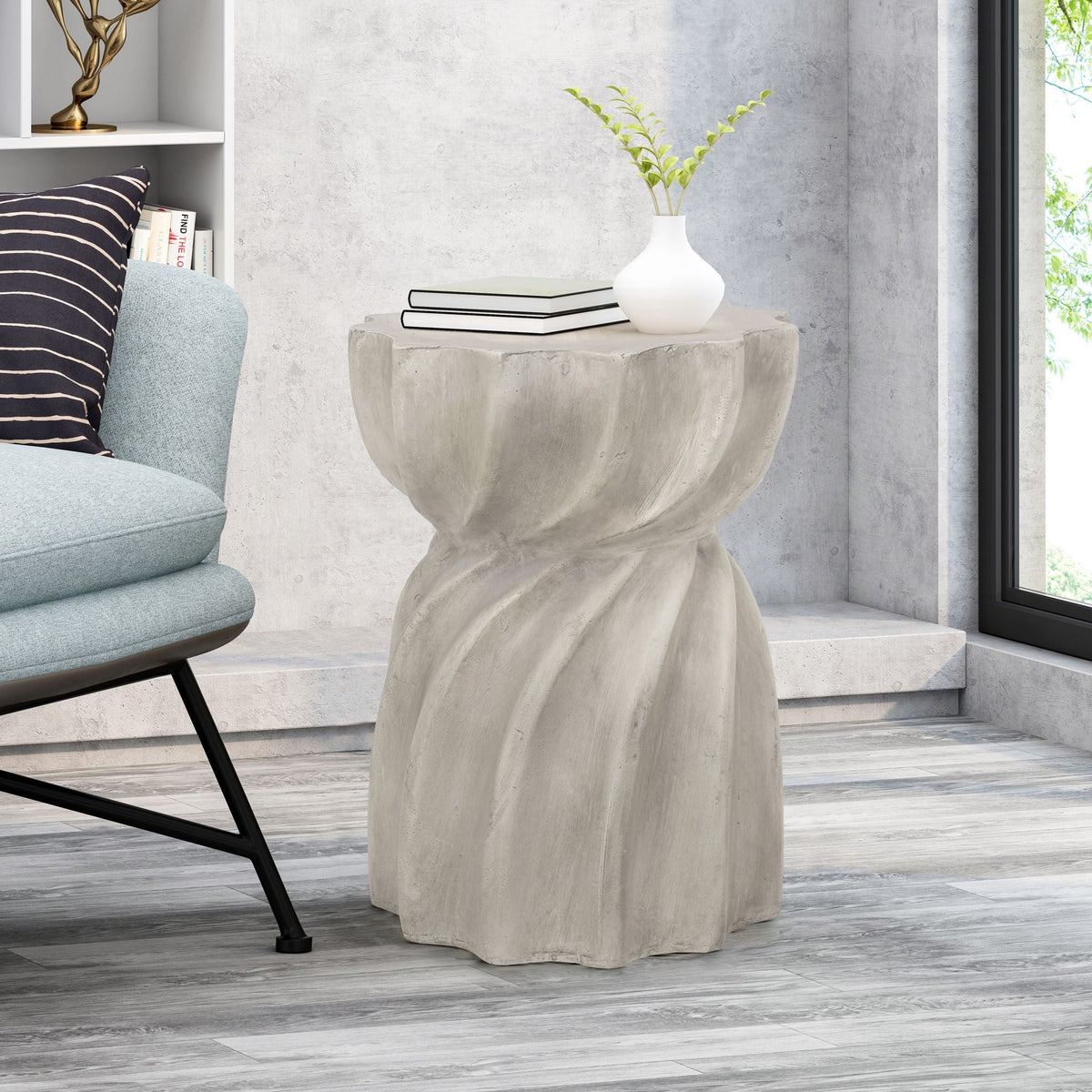 Modern Canis Side Table Outdoor Use - Gray