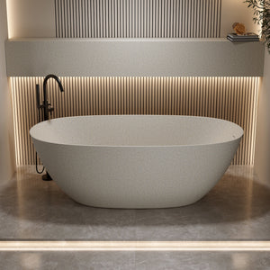 61'' Freestanding Bathtub with Overflow and Pop-up Drain
